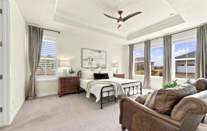 parker colorado home staging primary bedroom